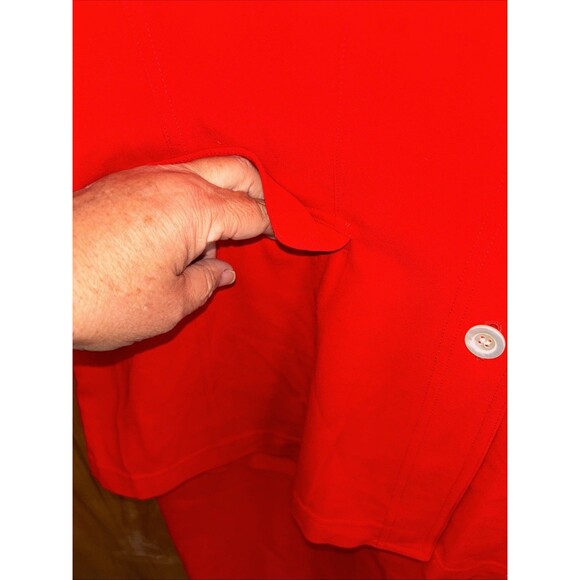 Escada Two Piece Skirt Suit Set Short Sleeve Blazer Women 40 42 M Red Wool Zip - Picture 9 of 16